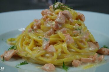 Fresh Salmon Tagliolini - traditional italian recipe