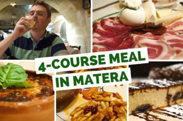 Italian Cuisine - Eating a 4 course meal in Matera, Italy
