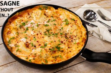 Vegetable Lasagna in Pan Recipe | No-Egg Homemade Lasagne Sheets - CookingShooking