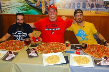 Man vs Food Pizza and Pasta Italian Food Challenge!!