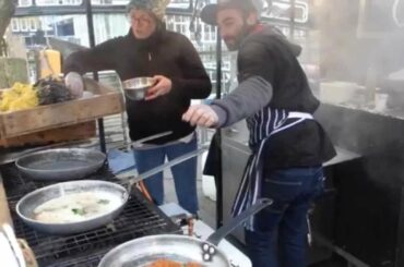 Fresh Home Made Pasta at "Cooking Cooks" Italian Street Food Stall, Camden Lock Market, London.