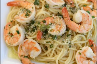Shrimp Scampi - A Delicious Italian Pasta Dish With Lot's Of Garlic, Wine, Butter, Parsley