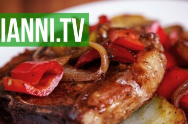 Pork Chops with Peppers, Onions & Potatoes, Italian recipe - Gianni's North Beach
