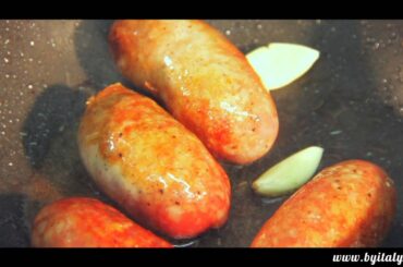 Sausages with red grapes and Grappa Barrique ~ Italian Recipes ~ www.byitaly.com