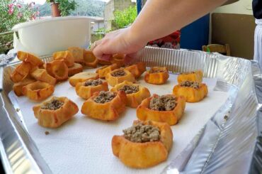 Italy Street Food. Cooking Fried Pastries from Sardinia