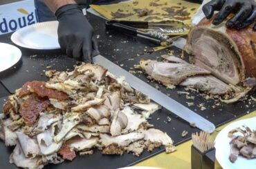 Pork Belly Roll 'Porchetta' Sicily Style, and More. Italian Street Food, London