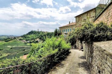 Walk Around the Wine Town of La Morra, Langhe, Alba, Italy. The Homeland of Great Wines