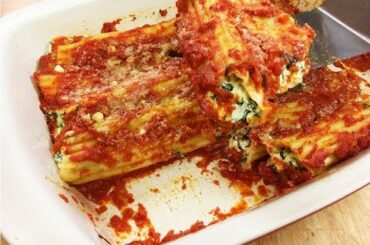 Manicotti with Spinach and Ricotta -  Rossella's Cooking with Nonna