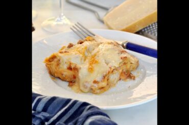 Traditional Italian Lasagna with Bolognese Sauce by Cooking with Manuela