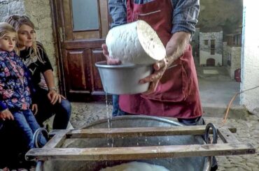 Italian Food. Hand Making Sheep Cheese in Sardinia, Sardegna "pecorino cheese"
