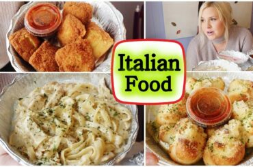 Italian Food Mukbang (Eating Show)| Fettuccine Alfredo, Fried Ravioli, Garlic Knots