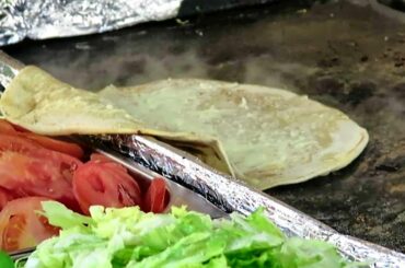 London Street Food. Cooking an Italian Piadina at Camden Lock Market