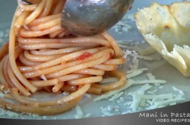 bucatini amatriciana - italian amatriciana sauce - history + step by step recipe