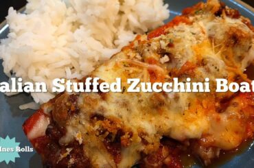 Italian Stuffed Zucchini Boats *LOW CARB* | Easy Cooking Tutorial | *How Ines Rolls*