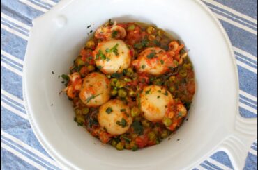 Italian recipe: Cuttlefish with tomatoes and peas - Mediterranean recipe [recipe diary]