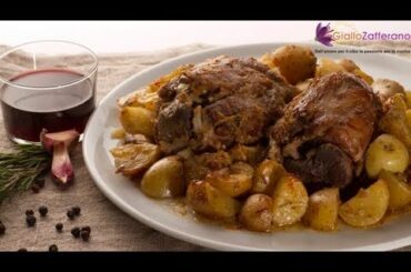 Baked pork shank with potatoes ( stinco al forno con patate ) recipe