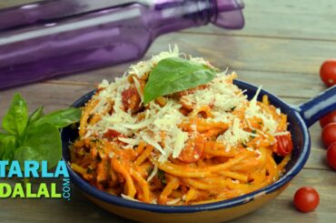 Tomato Basil Pasta/ Famous and Popular Italian recipe/ Easy to Make noodles By Tarla Dalal