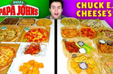 CHUCK E. CHEESE vs. PAPA JOHN'S - Pizza Restaurant Taste Test!