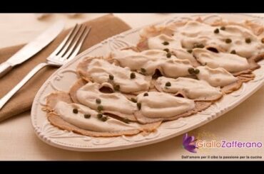 Cold veal with tuna sauce ( vitello tonnato ) Italian recipe