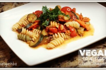 Easy VEGAN Italian recipe! | Fusilli Primavera | Naty Ashba