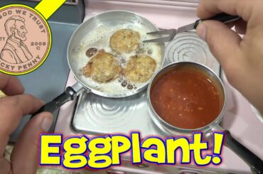 Miniature Food Cooking - Breaded Eggplant Italian Appetizer - Vintage Toy Kitchen