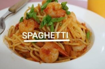 Easy Cooking spaghetti and shrimp taste Italy delicious ...yumiiii....