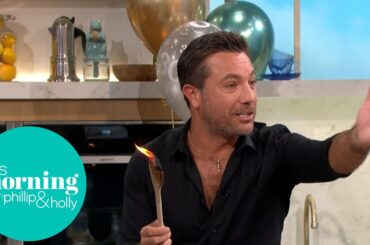 Gino Sets Fire to a Wooden Spoon While Showing How to Make an Italian Carbonara | This Morning