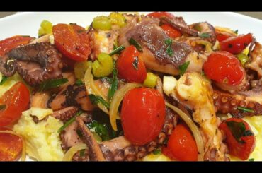 Italian octopus with Mashed Potatoes 😋 - Mama Ninda cooking with the cat