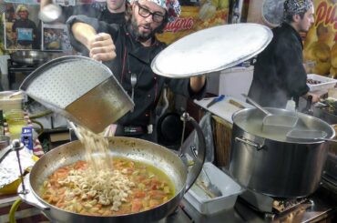 Italian Pasta with Anchovies. Detailed and Pictoresque Cooking