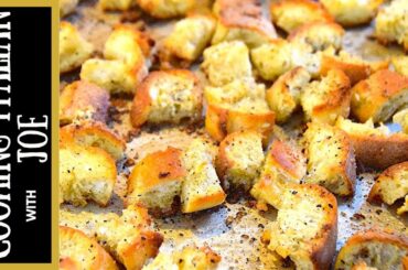 How to Make Garlic Croutons Cooking Italian with Joe