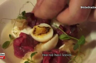 "Italian Food"- Raw Beef with  Katsuobushi - "Italian Cuisine"  "Andrea Alfieri" "Motta Restaurant"