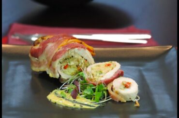Italian Food Recipes Chicken Rolls with Pancetta Stuffed with Artichokes, Bell Peppers and Capers