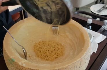 Cooking Pasta Inside a Grana Padano Cheese Wheel in Bangkok