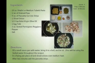 Culinary Tours - Italian Recipes:  Pasta e Piselli (Pasta and Peas) - 203.212.8310