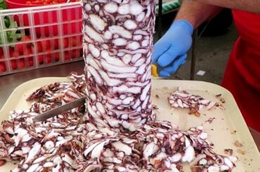 Octopus Kebab. First Time Ever Seen, in Italy. Food & Street Food