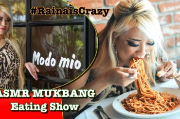 5 Portions of Spaghetti ASMR Eating Challenge | Italian Food MUKBANG Eating Show | RainaisCrazy