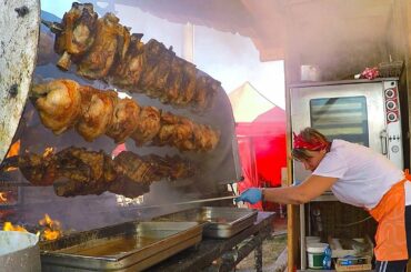 The Queen of ROTISSERIE Roasts Ribs, Loins, Sausages and More. Italy Street Food