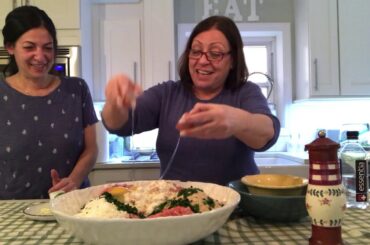 The Linda’s Cooking Southern Italian Meatballs w/ a little vino :)