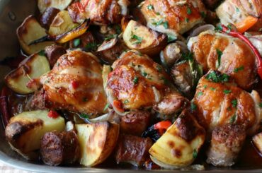 Chicken, Sausage, Peppers & Potatoes - How to Roast Chicken, Sausage, Peppers & Potatoes