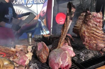 Massive Asado from Argentina Seen in Sanremo, Italy. World Street Food