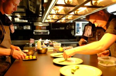 The busy kitchen at fine dining restaurant Meliefste