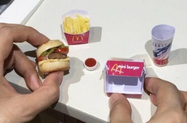 DIY: Mini Food McDonald's Burger & Fries with Coke (Miniature Cooking Sounds) (ASMR) (KIDS' TOYS)