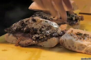 Beef and Sausages from Argentina Huge Sandwiches, Italian Street Food