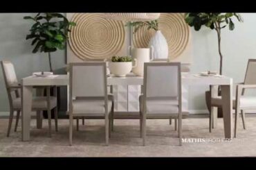 Bernhardt Transitional 82" to 122" Dining Table in Linear White