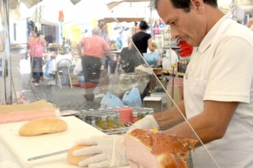 Lunch at Campo De Fiori Food Market Rome Italy