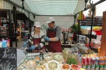 Italian Street Food in London - Freshly made Ravioli (Handmade Stuffed Pasta) in Camden Lock Market.