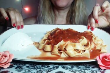 #Tagliatelle#tomatosauce#Ricotta  ASMR Italy Food 😋♥️🍝🍷👌🏻