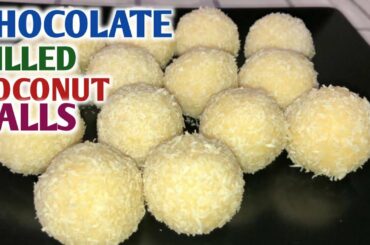 73-Coconut Chocolate Balls|| Coconut Balls Recipe||2019