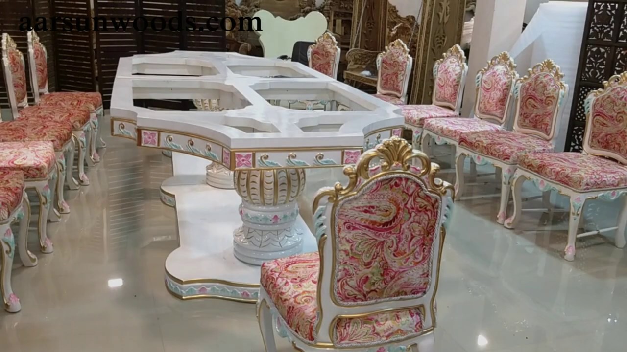 #111 Wooden Dining Set 12 Seater | Royal Furniture Dinner Table Designs & Ideas @AarsunWoods.com #111 Wooden Dining Set 12 Seater | Royal Furniture Dinner Table Designs & Ideas @AarsunWoods.com