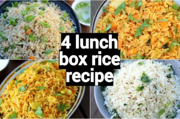 4 lunch box rice recipes | 4 easy & instant rice recipes | tiffin box recipes